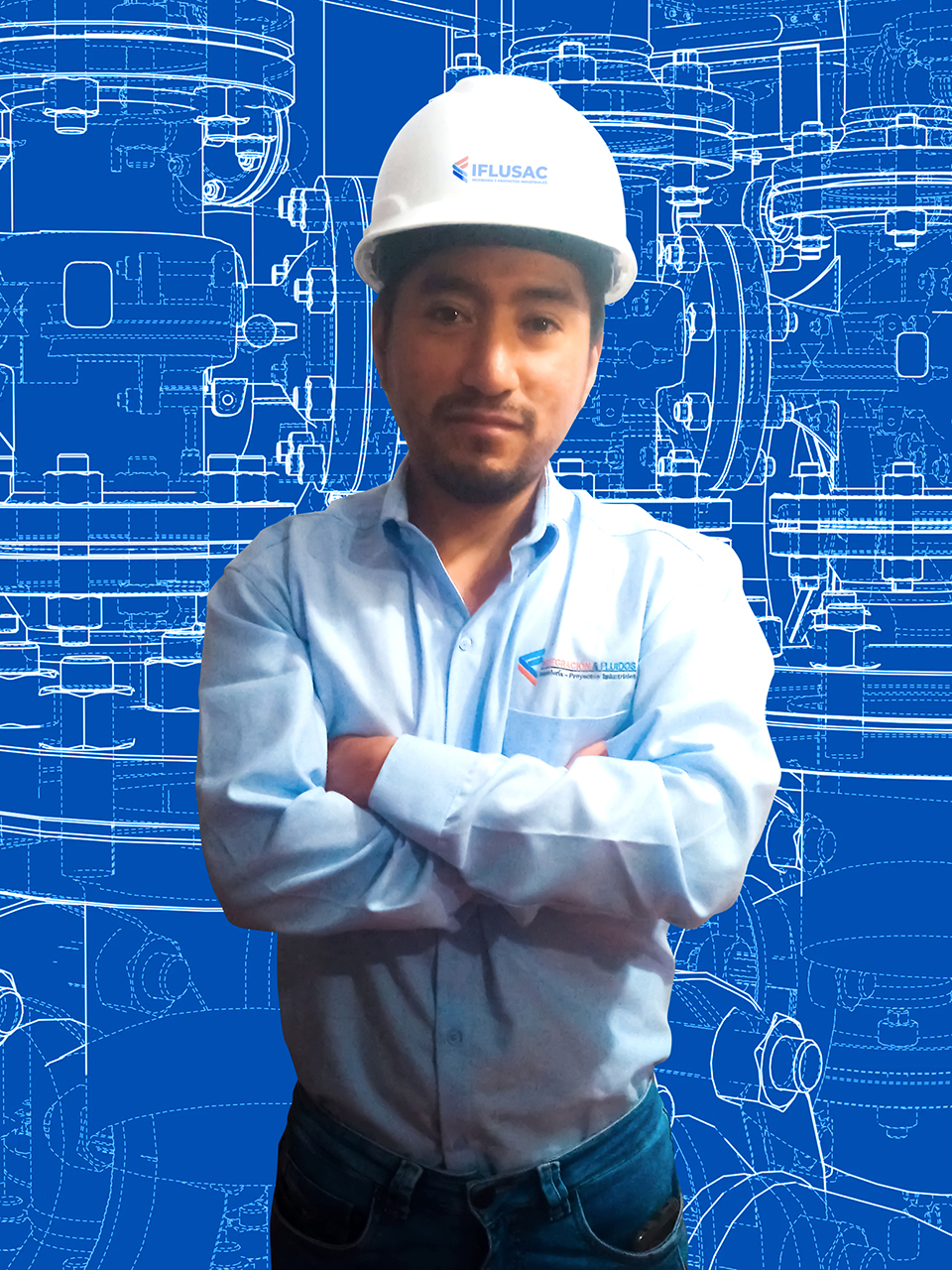 Middle aged business man in a hard hat